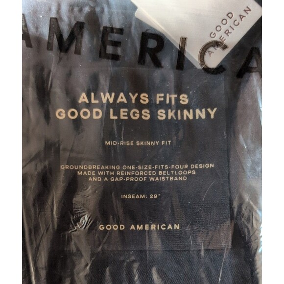 NWT Good American ALWAYS FITS GOOD LEGS SKINNY JEANS | BLACK165 - Picture 6 of 6